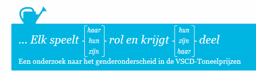 Onderzoek naar genderindeling VSCD Toneelprijzen cover